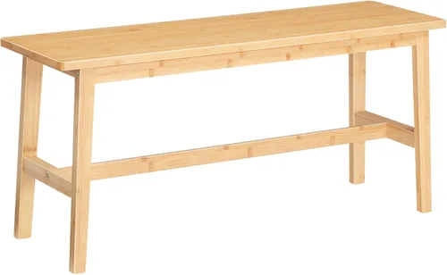 Miniatura 12 de HOOBRO Banco de comedor de bambú de 39.3 pulgadas, banco de mesa de cocina de granja, muebles de cocina y sala de estar, fácil de montar, resistente