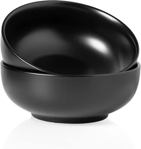 Kanwone Tazones grandes para servir, 55 onzas, cuencos de cerámica para ensalada, pasta, tazones de sopa de porcelana, juego de 2, platos para