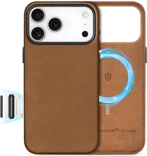 Miniatura 32 de SHIELDON Funda de cuero genuino para iPhone 17 Pro Max de 6.9 pulgadas 2025, [botón de la cámara actualizado], compatible con Magsafe, carga Azul