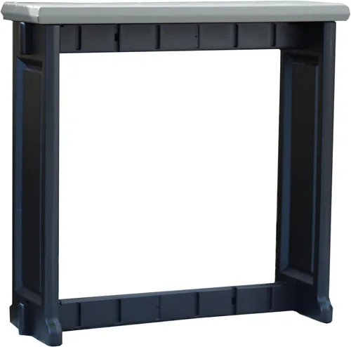 Barra individual gris oscuro superior y base negra, ideal para patio, bañera de hidromasaje, patio trasero, diseño duradero resistente a la