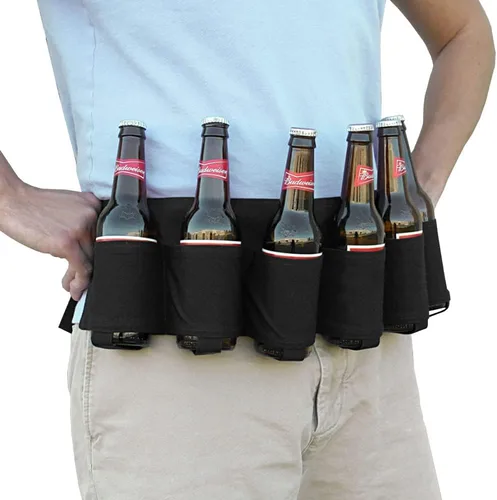 BlueSunshine - Cinturón para latas de cerveza y refrescos, con capacidad para 6 latas, perfecto para fiestas, picnics, camping, senderismo y regalo