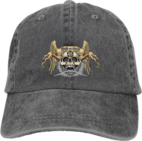 Miniatura 9 de Cowboy Hat Trendy Hats for Man and Women Djustable Four Season Outdoor Baseball Cap of Hell Skull with Angel Deep Heather