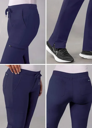 Miniatura 4 de Pantalones Adar Addition Scrubs, ropa quirúrgica, ajustados, con cordón, estilo cargo, para mujer