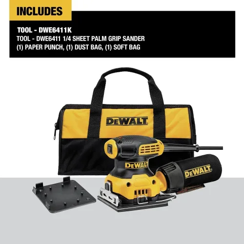 Miniatura 3 de DeWalt DWE6411K - Set de lijadora de mano, hoja 1/4