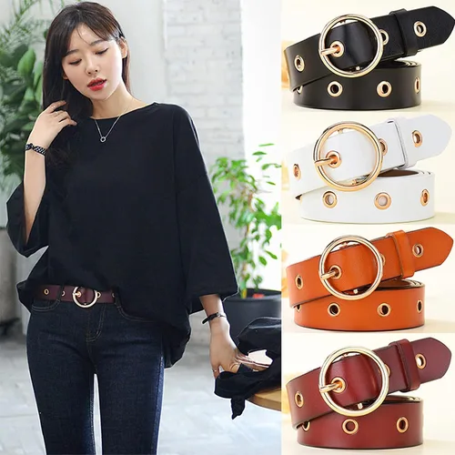 Miniatura 3 de Aivtalk Cinturón de piel sintética para mujer, elegante cinturón duradero para vestido de jeans
