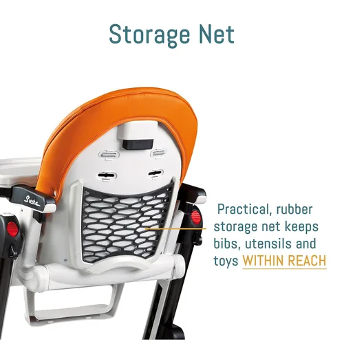 Miniatura 9 de Peg Perego Siesta, Silla Alta Plegable y Reclinable Crece Con el Bebé, Altura Ajustable, Limpieza Rápida y Ruedas Fáciles de Empujar para Bebés