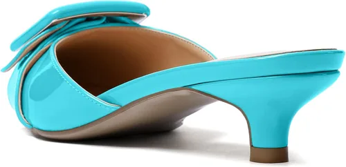 Miniatura 5 de Eldof Sandalias de tacón bajo para mujer, zapatos de tacón bajo con punta puntiaguda, zapatos de tacón bajo sin cordones para vestir, boda, zapatos