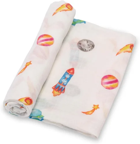 LollyBanks Manta de Envolver, Manta de Bebé 100% Algodón, Manta de Envolver de Muselina Suave 47 x 47 Pulgadas, Manta de Bebé Neutra para Niños y