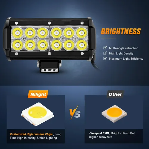 Miniatura 3 de Nilight Barra de luz LED 2 unids 36 W 6.5 pulgadas Spot Off Road Super brillante conducción niebla barco conducción SUV lámpara de trabajo