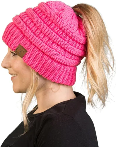 Miniatura 71 de Funky Junque - Gorro para mujer con ranura para cola de caballo
