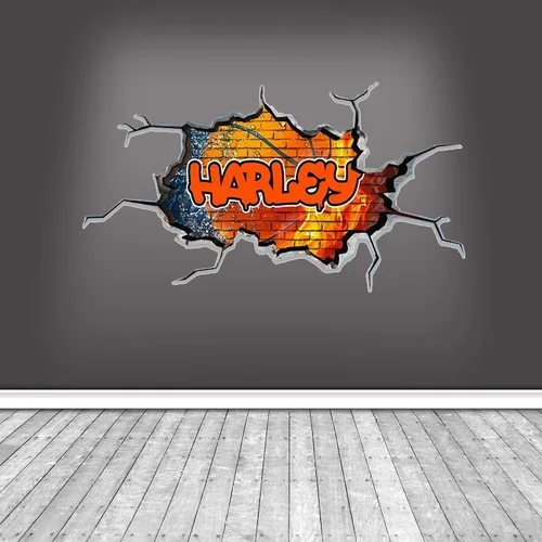 Miniatura 4 de Calcomanía de pared personalizada con nombre de graffiti 3D, calcomanía decorativa de vinilo artística personalizada, extraíble, despegar y pegar