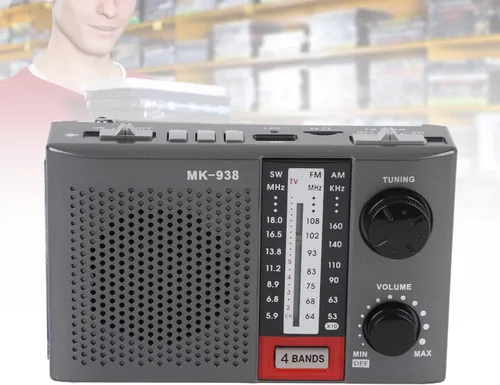 Miniatura 8 de Radio portátil AM FM para personas mayores, estéreo AM FM SW bandas completas Radio vintage con antena, perilla de sintonización grande, linterna