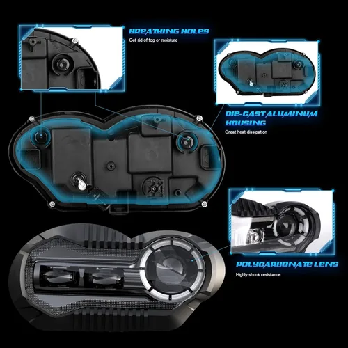 Miniatura 6 de E-Mark - Faro LED aprobado de haz alto y bajo con DRL LED para faros delanteros compatibles con BMW R1200GS 2004-2012 R1200GS Adventure 2005-2013