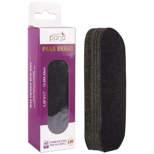 Miniatura 13 de PANA 40 piezas de recambio de archivo Pedi grande negro para lima de pies de acero inoxidable para lijar raspador de pies, almohadillas de recambio