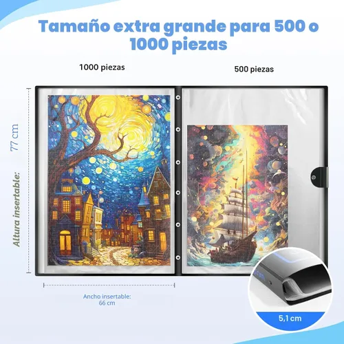 Miniatura 2 de ALL4JIG Carpeta de rompecabezas de 25.98 x 30.31 pulgadas, carpeta de almacenamiento que ahorra espacio para colección de rompecabezas de 500 a 1000