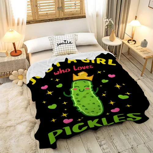 Miniatura 3 de Just A Girl Who Loves Pickles Manta - Manta Acogedora de Franela Suave, Ligera y Cálida de Pepinillos para Niños y Niñas - 40"x50" Regalo para Niños