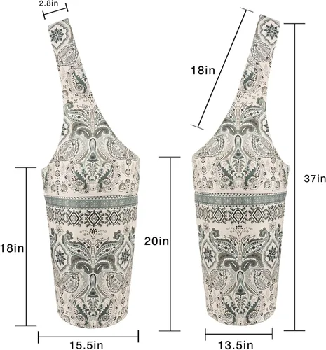 Miniatura 3 de Bolsa de esterilla de yoga impresa a la moda con bolsillo lateral grande y bolsillo con cremallera, bolsa larga de yoga que se adapta a la mayoría