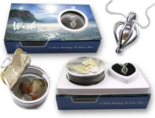 Miniatura 4 de Pearlina - Plata esterlina. Kit de perla de agua dulce en ostra. Collar con dije medallón enjaulado, 18".