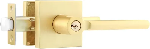 Miniatura 38 de Leydebong Paquete de 3 pomos de entrada dorados con llave igual, manija de puerta de entrada resistente, estilo contemporáneo, herrajes modernos