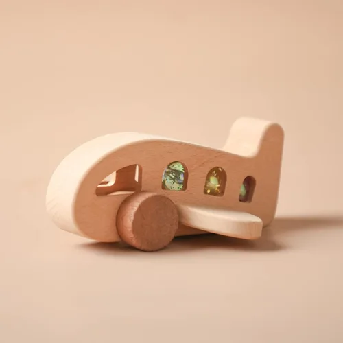 Miniatura 8 de ibwaae Juguetes de Avión de Madera, Conjunto de Juego de Vehículos de Transporte Aéreo, Juegos de Tirar de Madera, Regalo de Aprendizaje Juguete