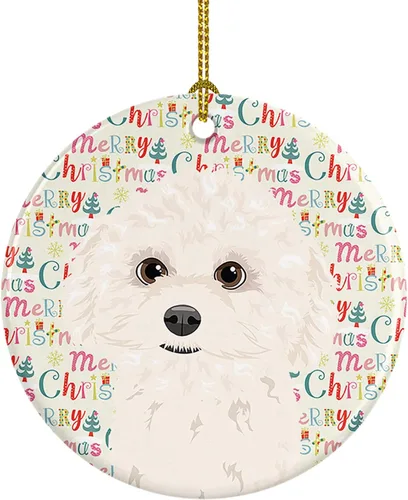 Miniatura 126 de Caroline's Treasures Bulldog Francés Azul de Navidad Adorno de Cerámica Decoraciones Colgantes para Árbol de Navidad para Hogar Navidad, Festividad
