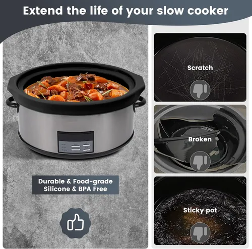 Miniatura 6 de Forros para olla de cocción lenta que se ajustan a Crock Pot de 6,5 a 7,5 l, 2 piezas de forros para olla de cocción lenta de 6,5 a 7,5 l para ollas