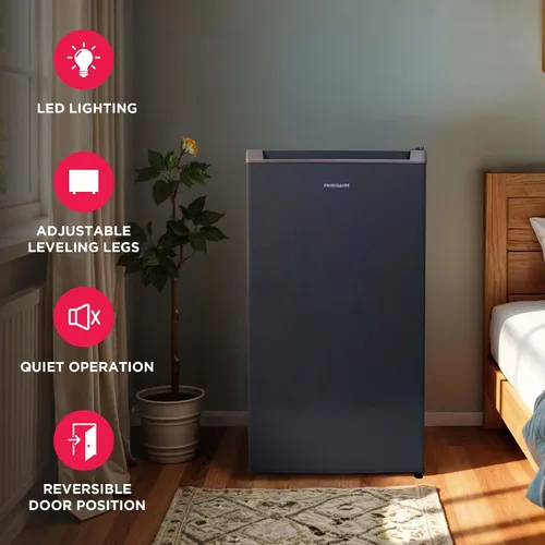 Miniatura 4 de Frigidaire Mini refrigerador, compartimento compacto para congelador, control de termostato ajustable, puerta reversible, serie contemporánea, 3.2