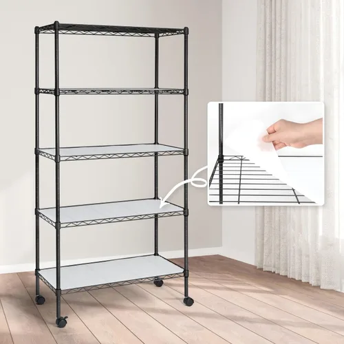 CAPHAUS NSF - Estantería ajustable de alambre de metal con forros, estantería de almacenamiento de cocina, estantería de almacenamiento de acero