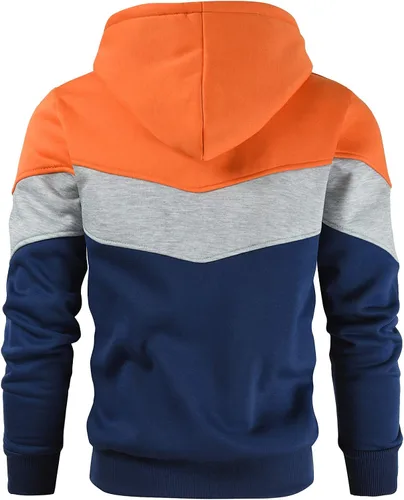 Miniatura 3 de Gesean - Sudadera con capucha de manga larga para hombre, diseño de bloque de color, estilo casual, con bolsillo