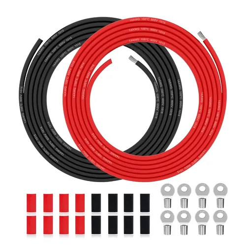 Miniatura 12 de Cable eléctrico 4 AWG calibre 4 UL1015, longitud de 19.7 pies (9.84 pies negro y 9.84 pies rojo), cable de cobre estañado, adecuado para sistemas