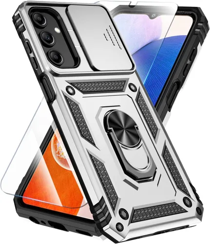 Miniatura 23 de SunStory Funda compatible con Samsung Galaxy A17 5G con protector de pantalla HD, cubierta de cámara deslizante y soporte de anillo giratorio, a