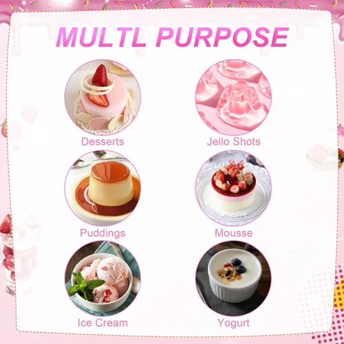 Miniatura 2 de Paquete de 100 tazas de postre de plástico transparente con cucharas, tazas de mousse de 2 onzas, tazas de parfait transparentes, tazas de postre