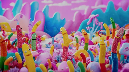 Miniatura 4 de Trolli Sour Brite Crawlers Very Berry and Peachie O's Sour Gummy Rings Candy Bolsas a granel de 10 libras