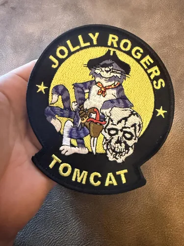 Miniatura 2 de VF-84 Jolly Rogers F-14 Tomcat Patch, 5 pulgadas, azul marino, gancho y bucle, Fighter Heritage, propiedad de veteranos
