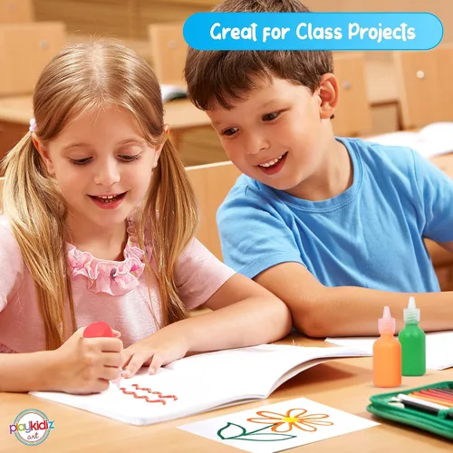 Miniatura 5 de Pintura de soplo, paquete de 6 pinturas para tela 3D, colores neón, permanente, no tóxica y lavable, juego de pintura para niños a partir de 3 años