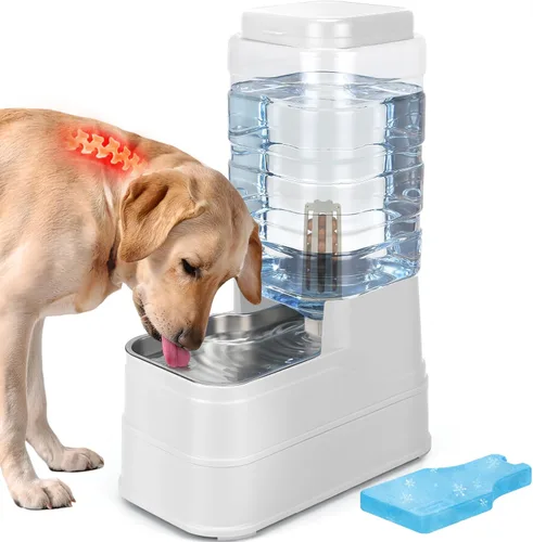Miniatura 14 de Dispensador automático de agua para perros de 1.1 galones, comedero por gravedad para gatos con cuenco de acero inoxidable, cuencos elevados