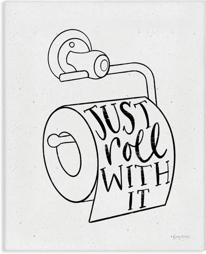 Miniatura 14 de Stupell Industries Diseño de palabras para baño con crucigramas para teléfono, arte en lienzo, 30 x 40 pulgadas, fácil de colgar y resistente