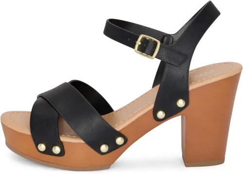 Miniatura 2 de STYLISH S SHIFT - Sandalias de tacón de plataforma de madera sintética con correa de tobillo y puntera abierta para mujer