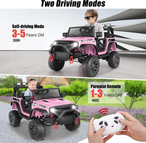 Miniatura 5 de Hikole Auto de paseo de 24 V con control remoto, vehículos a pilas para niños y niñas, motores mejorados de 2 × 200 W, camión con ruedas eléctricas