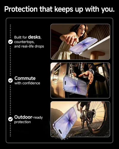 Miniatura 5 de SMARTDEVIL Corning™ Protector de pantalla accesorio para iPhone 17 - Diseño de alineación OnePress, vidrio templado reforzado 10H con precisión