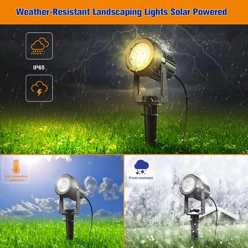 Miniatura 6 de APONUO Focos Solares - Luces Solares 2 en 1 para Paisaje de Exterior con Iluminación Ascendente, del Atardecer al Amanecer, IP65 Impermeable, Cable