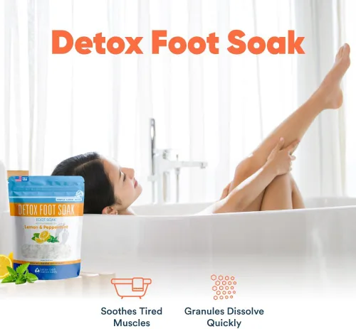 Miniatura 5 de Detox - Remojamiento para pies (2 libras) de sal de Epsom con aceites esenciales de limón y menta