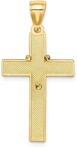 Miniatura 3 de Colgante de oro amarillo macizo de 14 quilates con dos tonos de cruz rosario