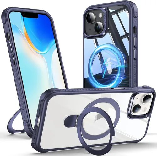 Miniatura 27 de Anqrp Funda transparente con función atril magnética con junta tórica para iPhone 12/12 Pro, compatible con Mag-Safe, de grado militar, reforzada