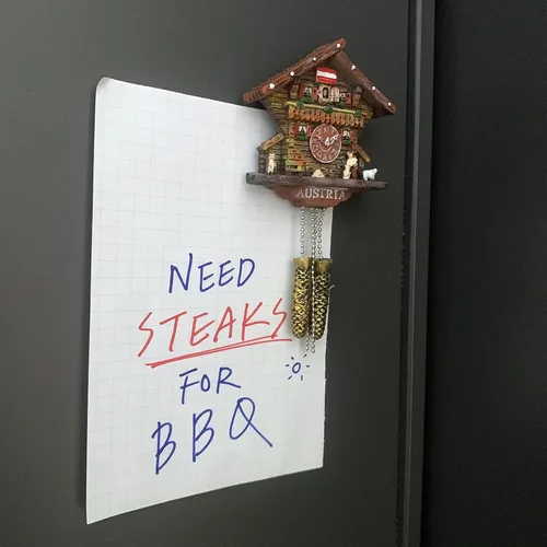 Miniatura 3 de A-ONE Reloj de cuco con diseño de casa de Austria, colección 3D, 1 pieza + camisas de Viena, parche de apliques 1 pieza de imán de refrigerador