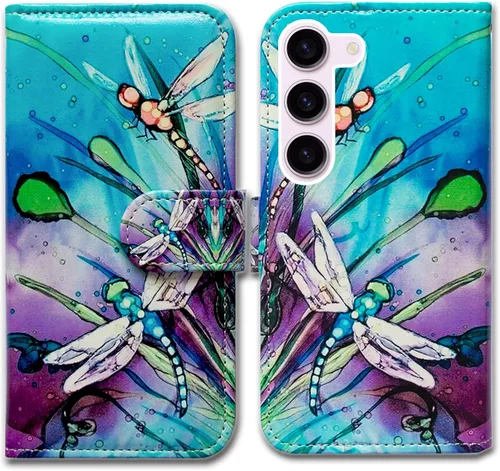 Miniatura 9 de Bcov Funda para Samsung S23, diseño de pájaro negro y verde con tapa para teléfono con ranura para tarjeta y soporte para Samsung Galaxy S23