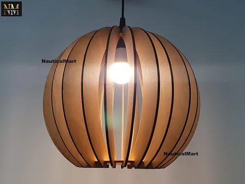 Miniatura 6 de Lámpara colgante de madera Iluminación colgante Lámpara de madera moderna Lámpara colgante Lámpara moderna de mediados de siglo Pantalla
