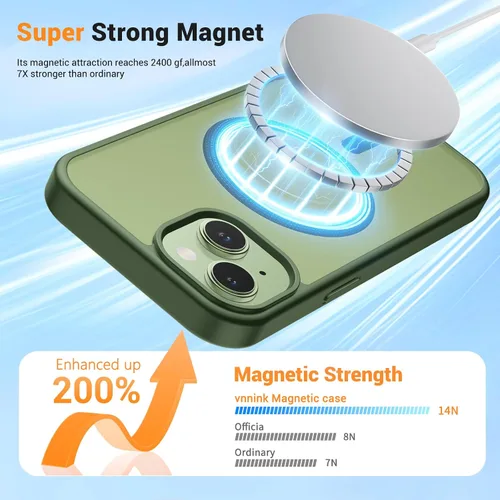 Miniatura 4 de vnnink para iPhone 12 y iPhone 12 Pro, funda de teléfono celular translúcida con protección contra caídas de grado militar, mate magnética