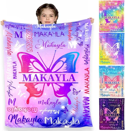 Miniatura 12 de D-Story Mantas personalizadas, mantas personalizadas con nombre, manta americana, manta africana para niña, mantas personalizadas para niños