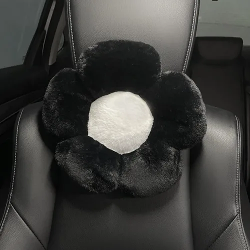 Miniatura 6 de Almohada para reposacabezas de coche de flores, color blanco y rosa, cojín de apoyo para el cuello para conducir 1 unids Almohada de cuello rosa